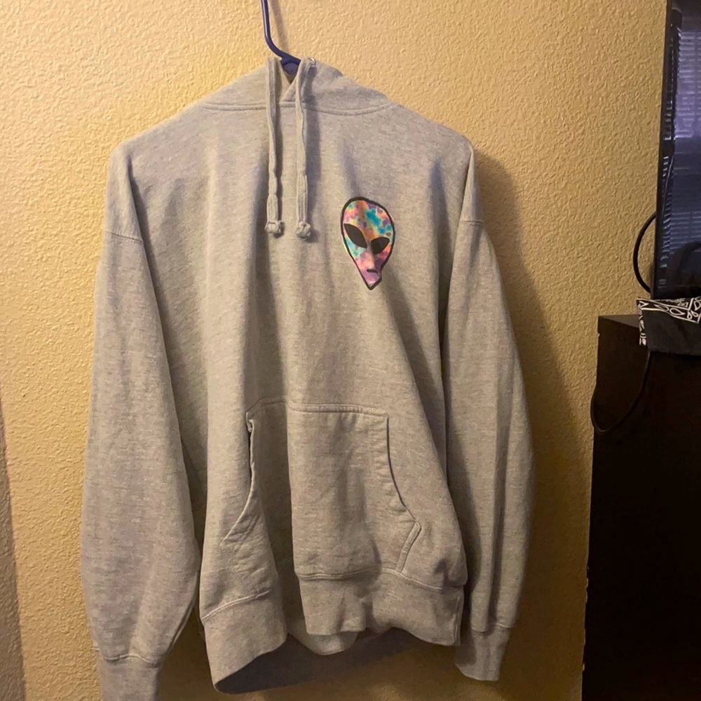 Large grey “it’s been real” alien hoodie